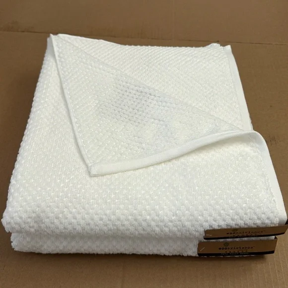 8pc ECOEXISTENCE Bamboo Zero Twist Loops Bath Towel Set - White - Picture 4 of 11